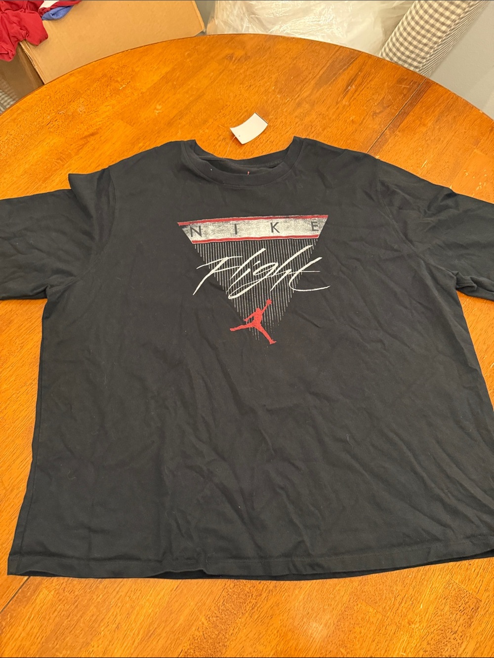 Nike Black Short Sleeve Tee with Red & White Flight Graphic xxl